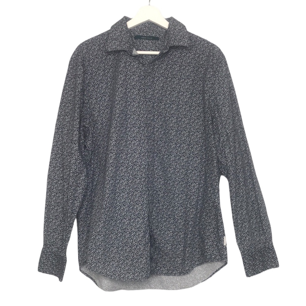 Perry Ellis Ditsy Floral Long Sleeve Button Up Shirt Size Large